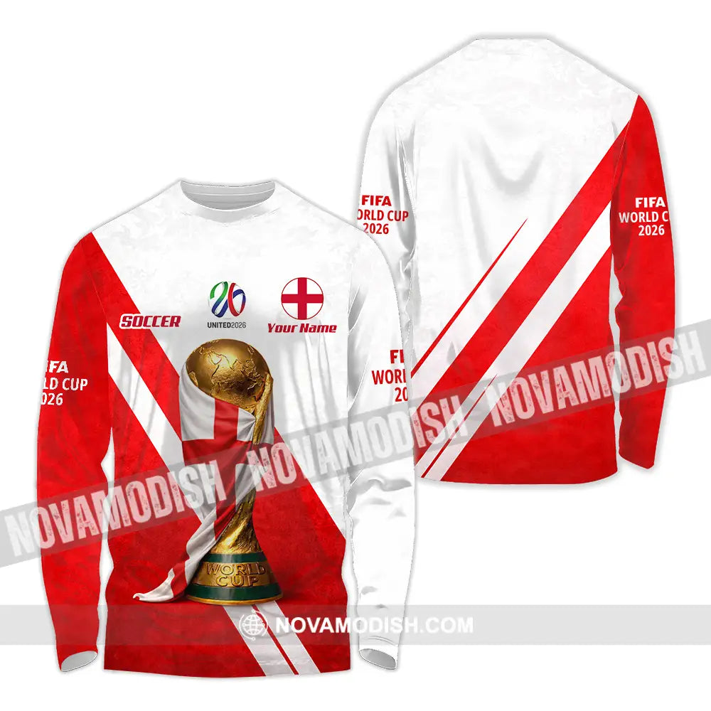 Unisex Shirt - Custom England World Cup 2026 3D Shirt - Long Sleeve Shirt / S - T-shirt