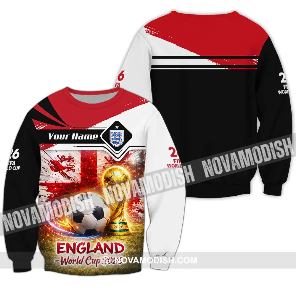Unisex Shirt - Custom England World Cup 2026 3D Shirt - Long Sleeve / S - T-shirt