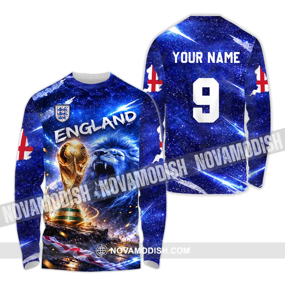 Unisex Shirt - Custom England World Cup 2026 3D Shirt Long Sleeve Shirt / S T-shirt