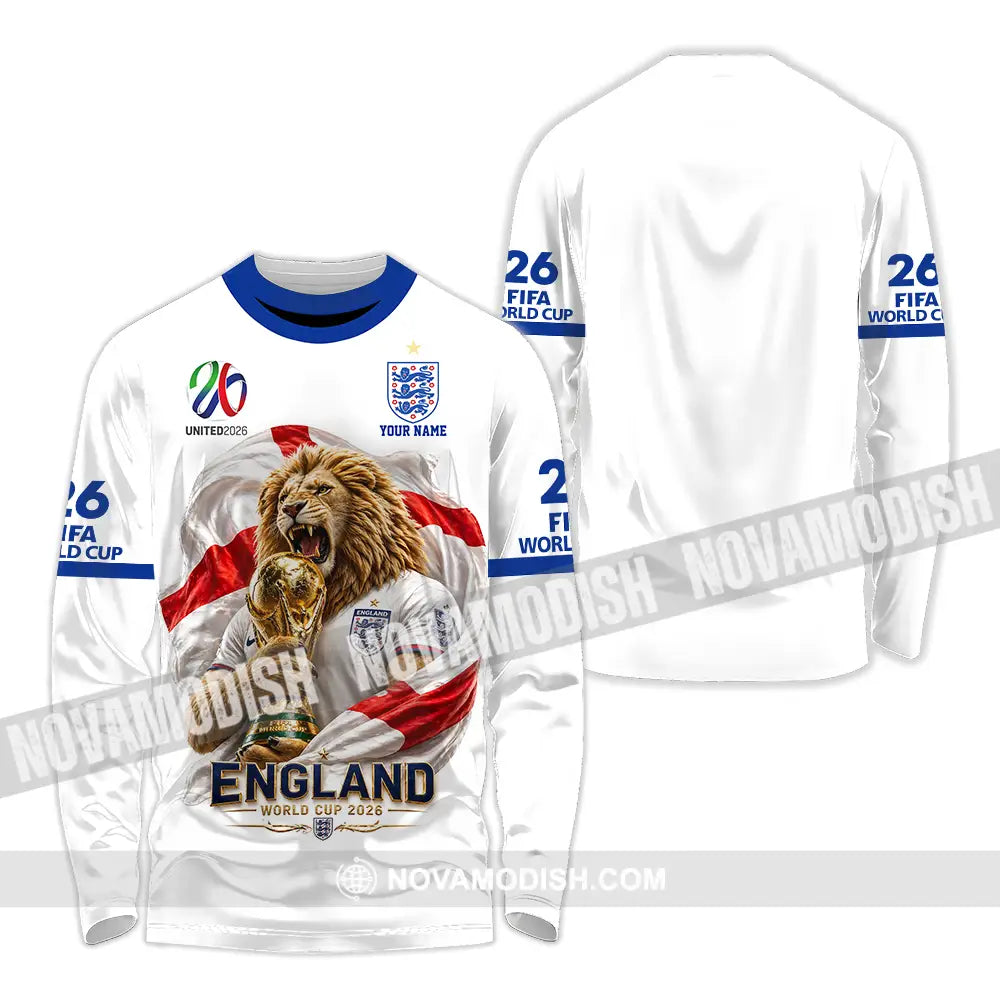 Unisex Shirt - Custom England World Cup 2026 3D Shirt - Long Sleeve Shirt / S - T-shirt