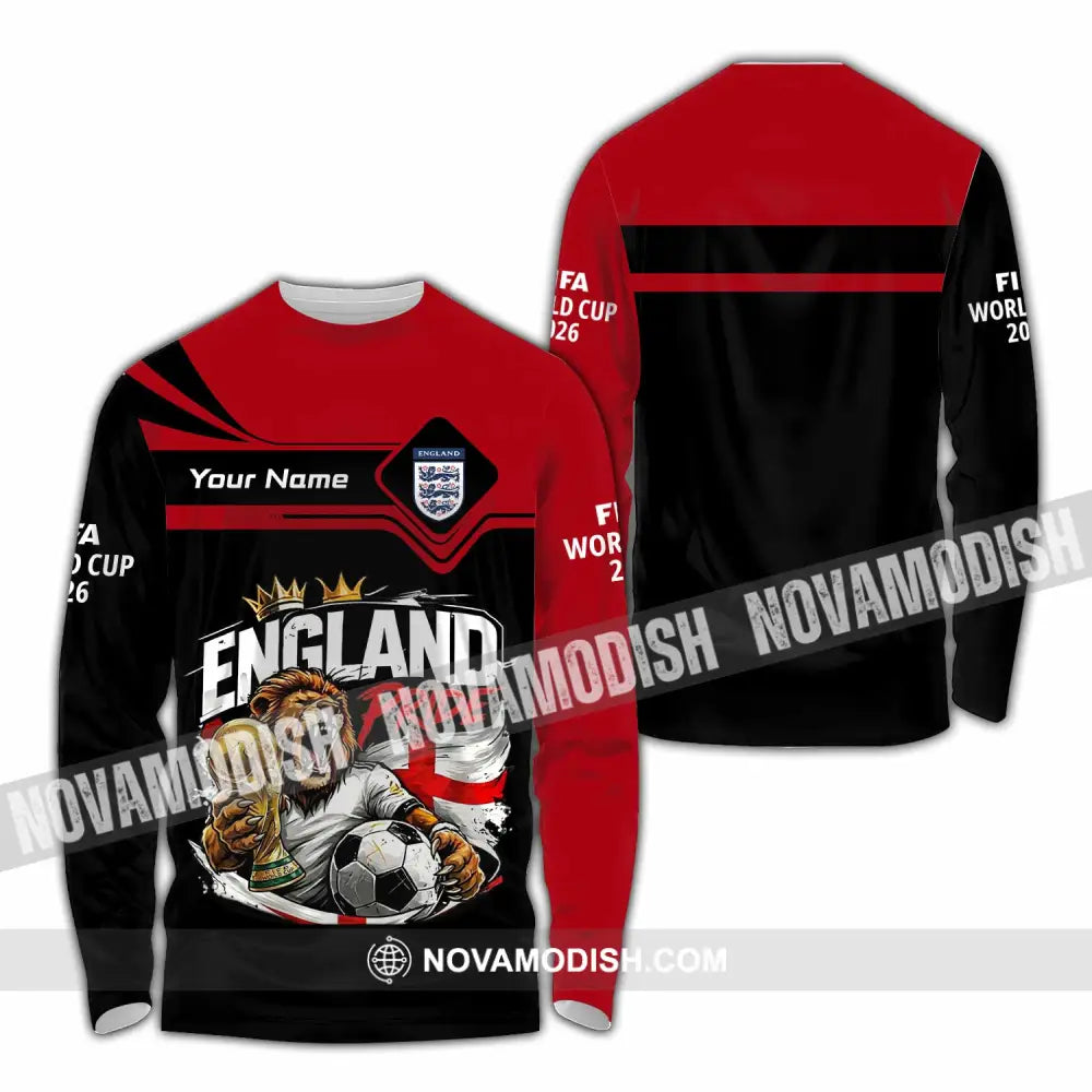 Unisex Shirt - Custom England World Cup 2026 3D Shirt - Long Sleeve Shirt / S - T-shirt