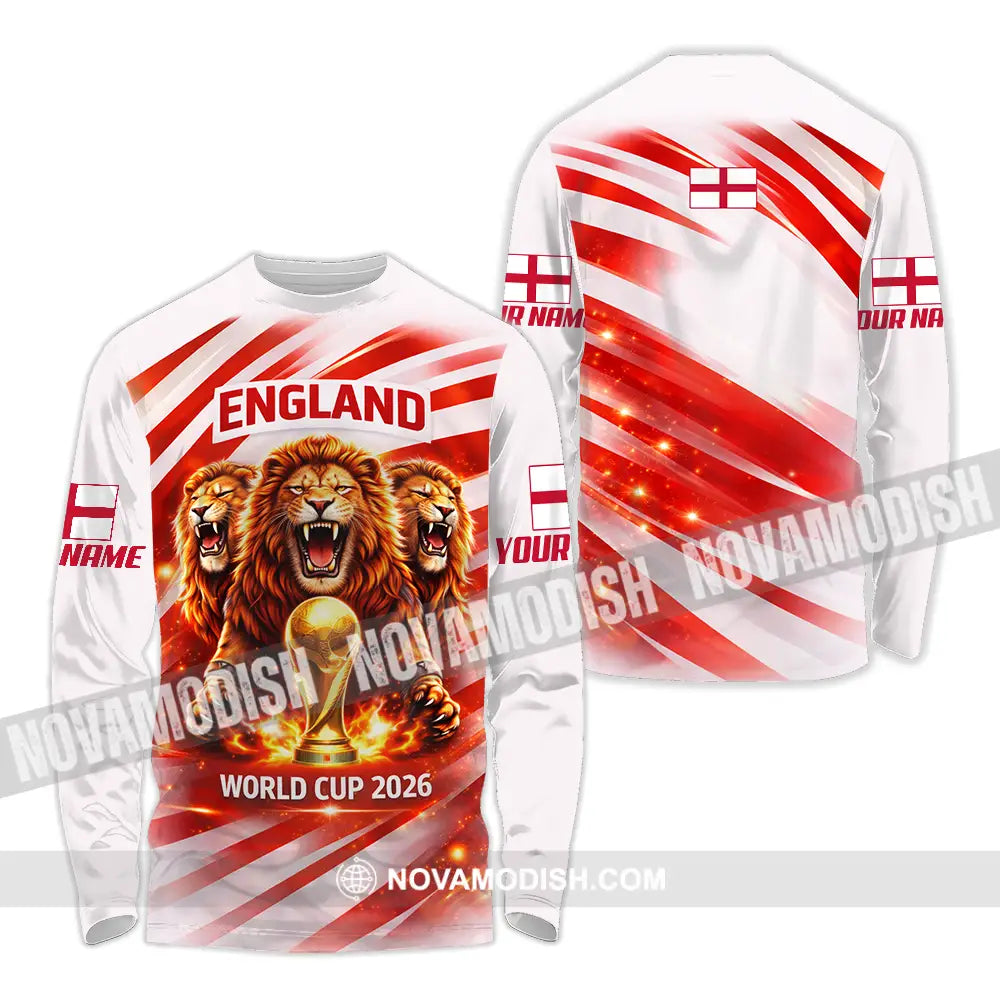 Unisex Shirt - Custom England World Cup 2026 3D Shirt - Long Sleeve Shirt / S - T-shirt