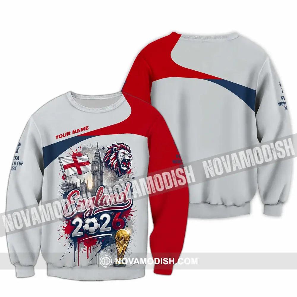 Unisex Shirt - Custom England World Cup 2026 3D Shirt - Long Sleeve / S - T-shirt