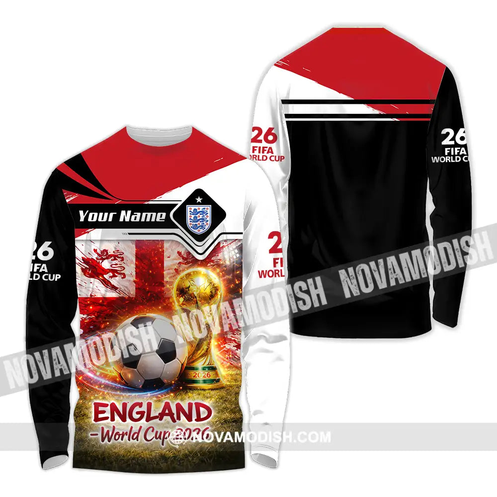 Unisex Shirt - Custom England World Cup 2026 3D Shirt - Long Sleeve Shirt / S - T-shirt