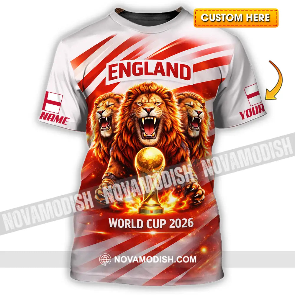 Unisex Shirt - Custom England World Cup 2026 3D Shirt - T-shirt