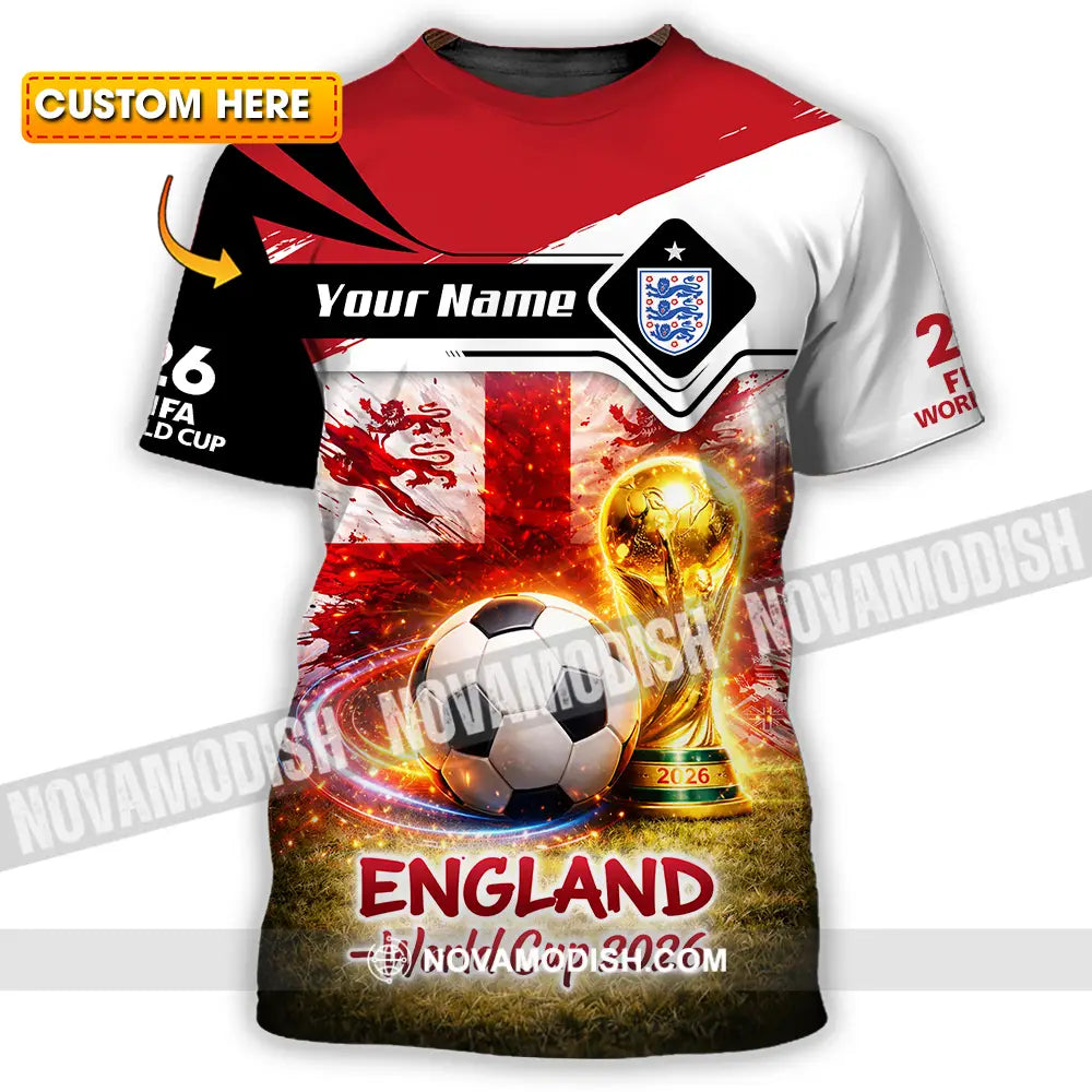 Unisex Shirt - Custom England World Cup 2026 3D Shirt - T-shirt