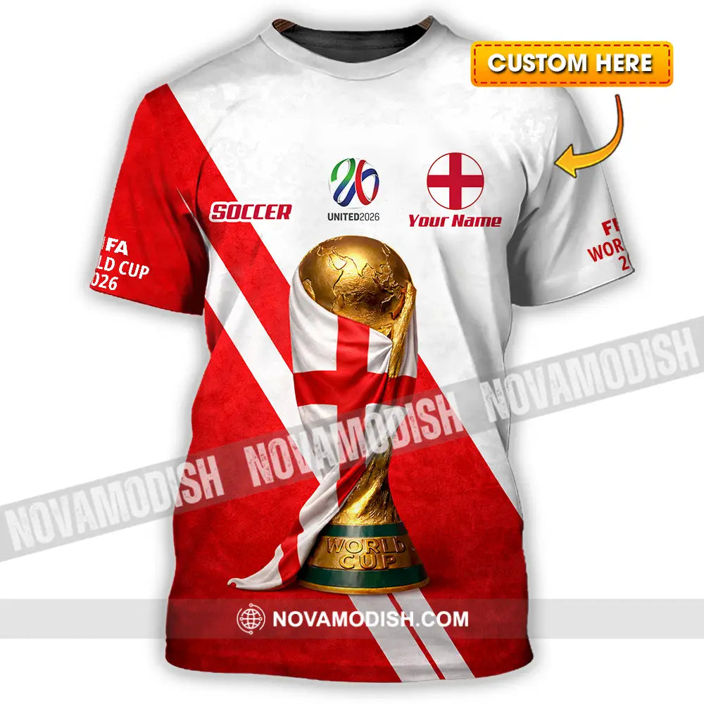 Unisex Shirt - Custom England World Cup 2026 3D Shirt - T-shirt