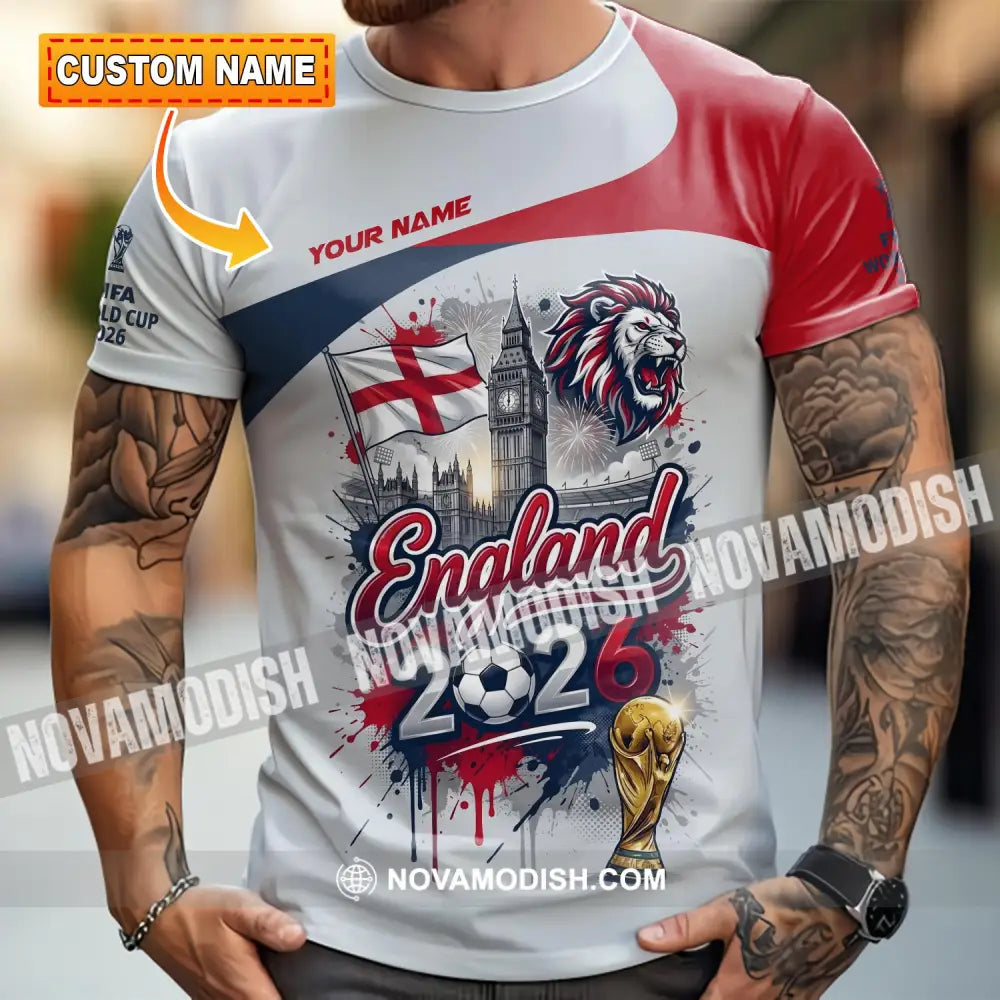 Unisex Shirt - Custom England World Cup 2026 3D Shirt - T-shirt