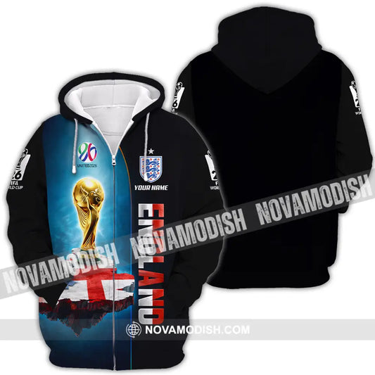Unisex Shirt - Custom England World Cup 2026 3D Shirt - Zipper Hoodie / S - T-shirt