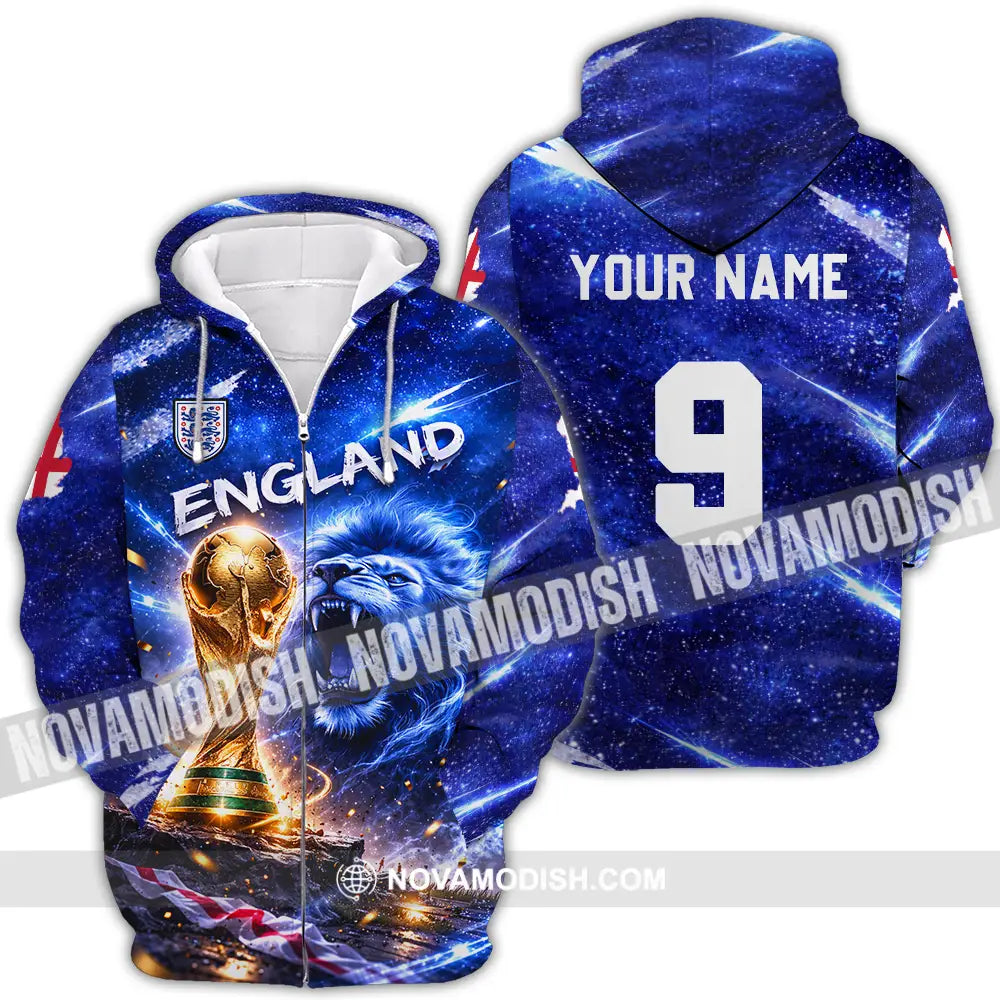 Unisex Shirt - Custom England World Cup 2026 3D Shirt Zipper Hoodie / S T-shirt