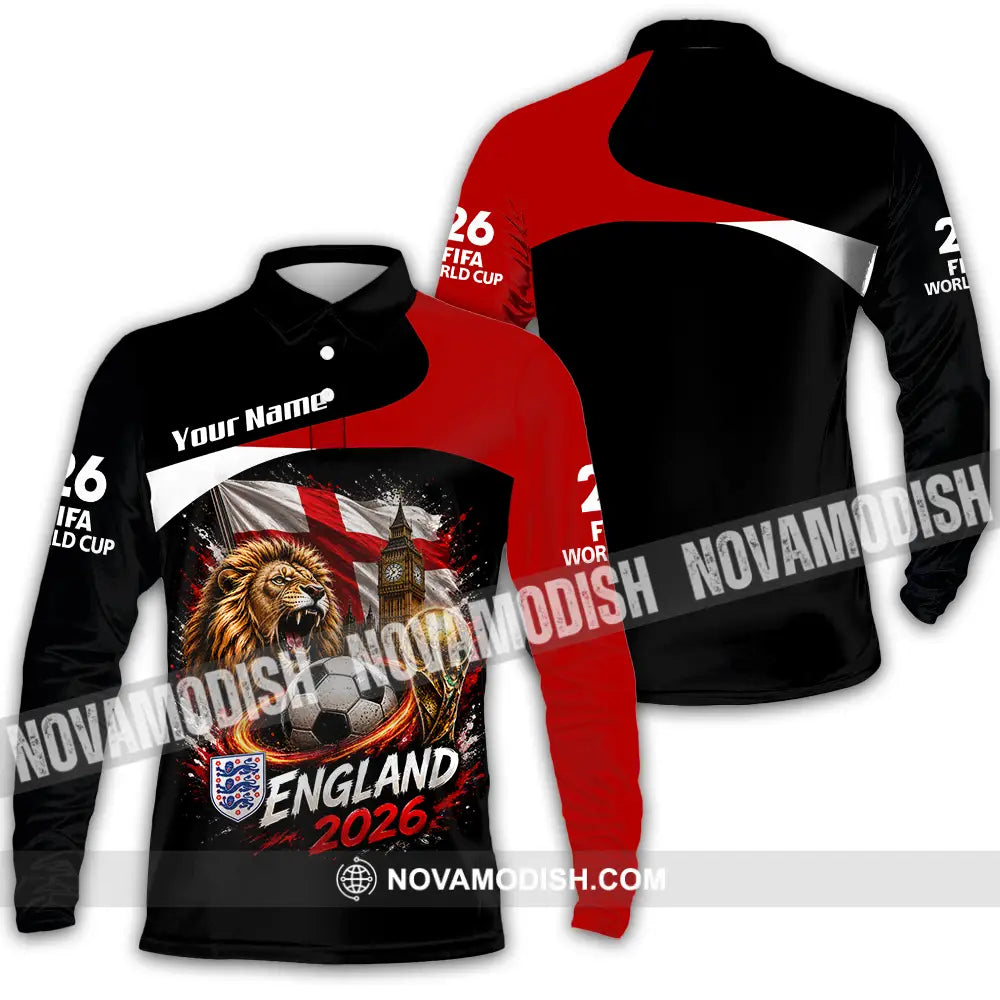 Unisex Shirt - Custom England World Cup 2026 Shirt - Long Sleeve Polo / S - T-shirt