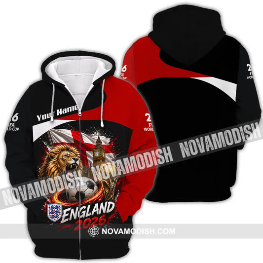 Unisex Shirt - Custom England World Cup 2026 Shirt - Zipper Hoodie / S - T-shirt