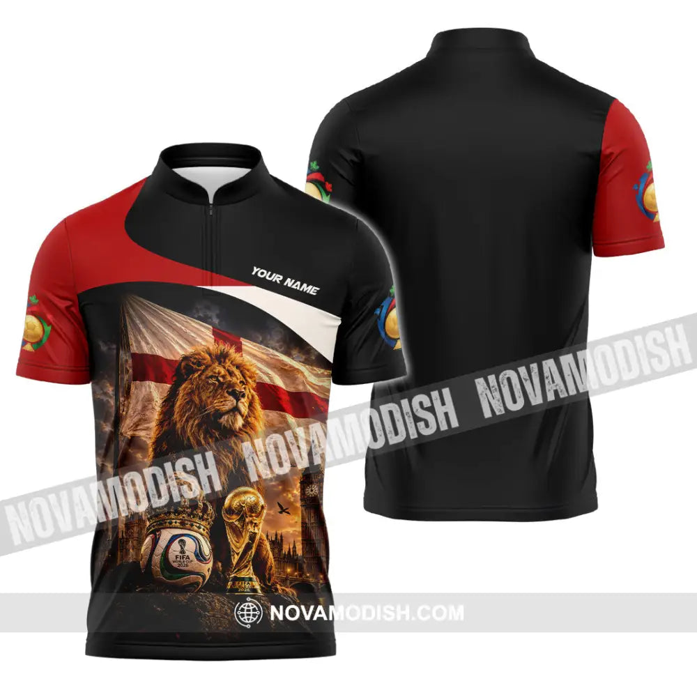 Unisex Shirt - Custom England World Cup 2026 Shirt - Zipper Polo Shirt / S - T-shirt