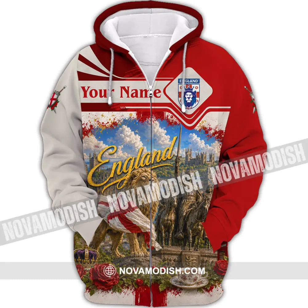 Unisex Shirt - Custom England Shirt - Zipper Hoodie / S - T-shirt