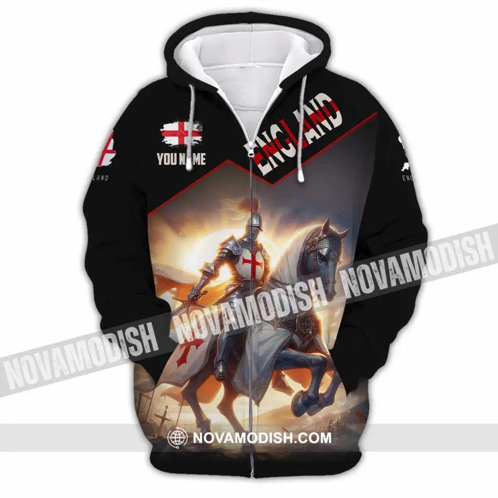 Unisex Shirt - Custom England Shirt Zipper Hoodie / S T-shirt