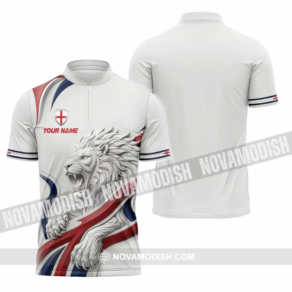 Unisex Shirt - Custom England Shirt - Zipper Polo Shirt / S - T-shirt