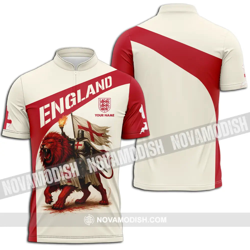 Unisex Shirt - Custom England Shirt Zipper Polo Shirt / S T-shirt
