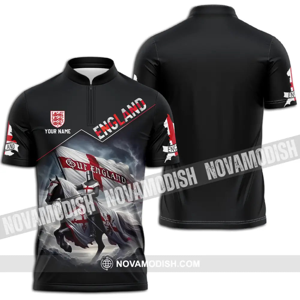 Unisex Shirt - Custom England Shirt Zipper Polo Shirt / S T-shirt
