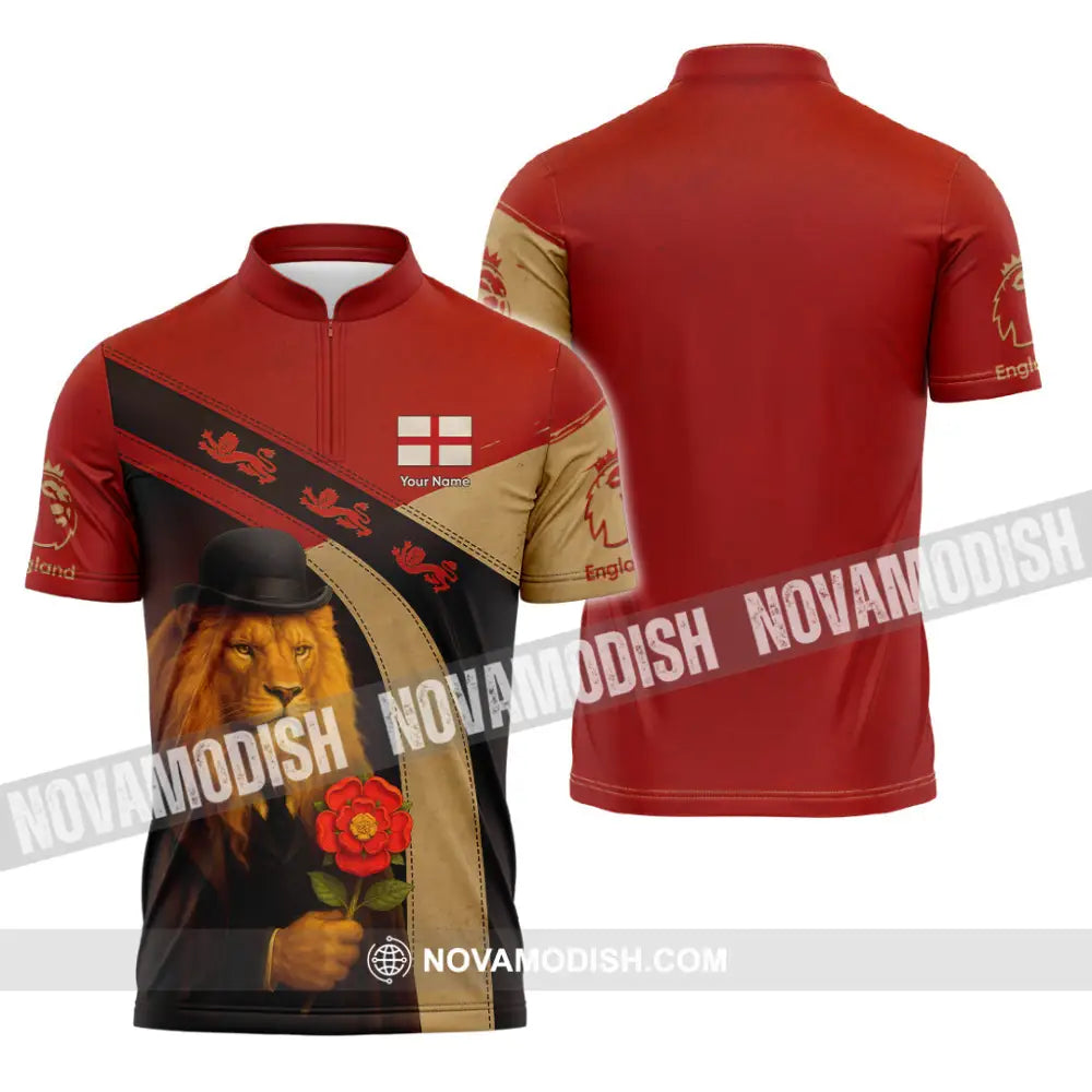 Unisex Shirt - Custom England Shirt Zipper Polo Shirt / S T-shirt