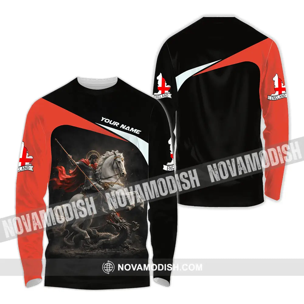 Unisex Shirt - Custom English Horseman 3D Shirt Long Sleeve Shirt / S T-shirt