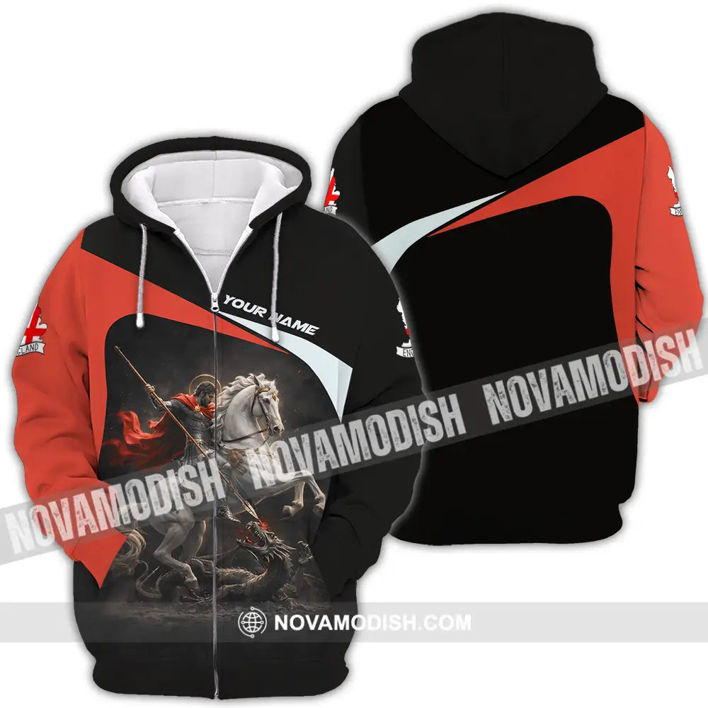 Unisex Shirt - Custom English Horseman 3D Shirt Zipper Hoodie / S T-shirt