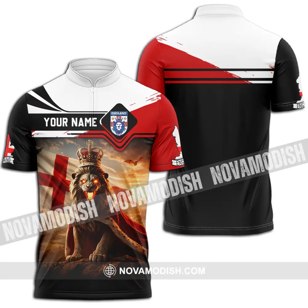 Unisex Shirt - Custom English Lion King 3D Shirt Zipper Polo Shirt / S T-shirt