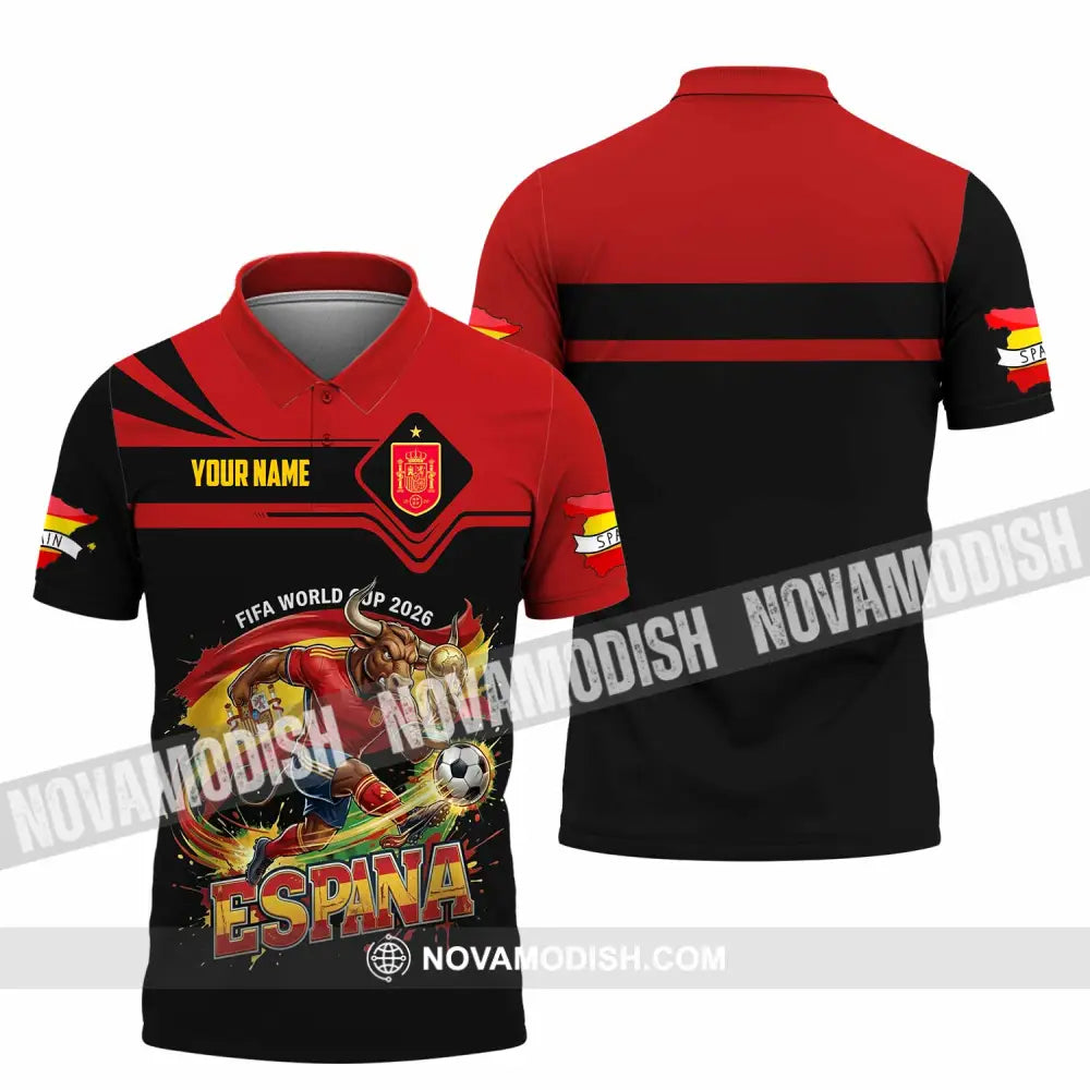 Unisex Shirt - Custom Espana Spain Fifa World Cup 2026 3D Shirt Polo Shirt / S T-shirt