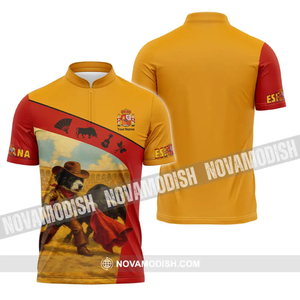 Unisex Shirt - Custom Espana Shirt Zipper Polo Shirt / S T-shirt