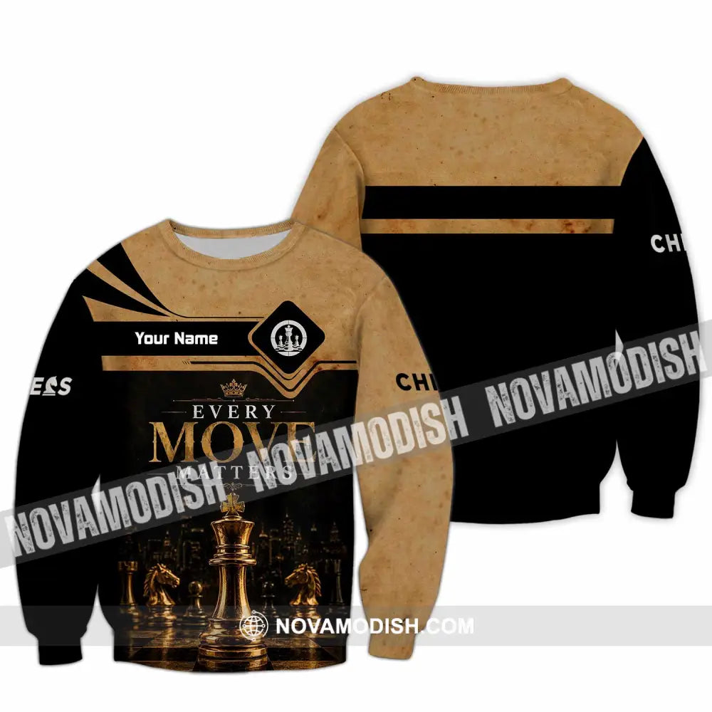 Unisex Shirt - Custom Every Move Matters Chess Shirt - Long Sleeve / S - T-shirt
