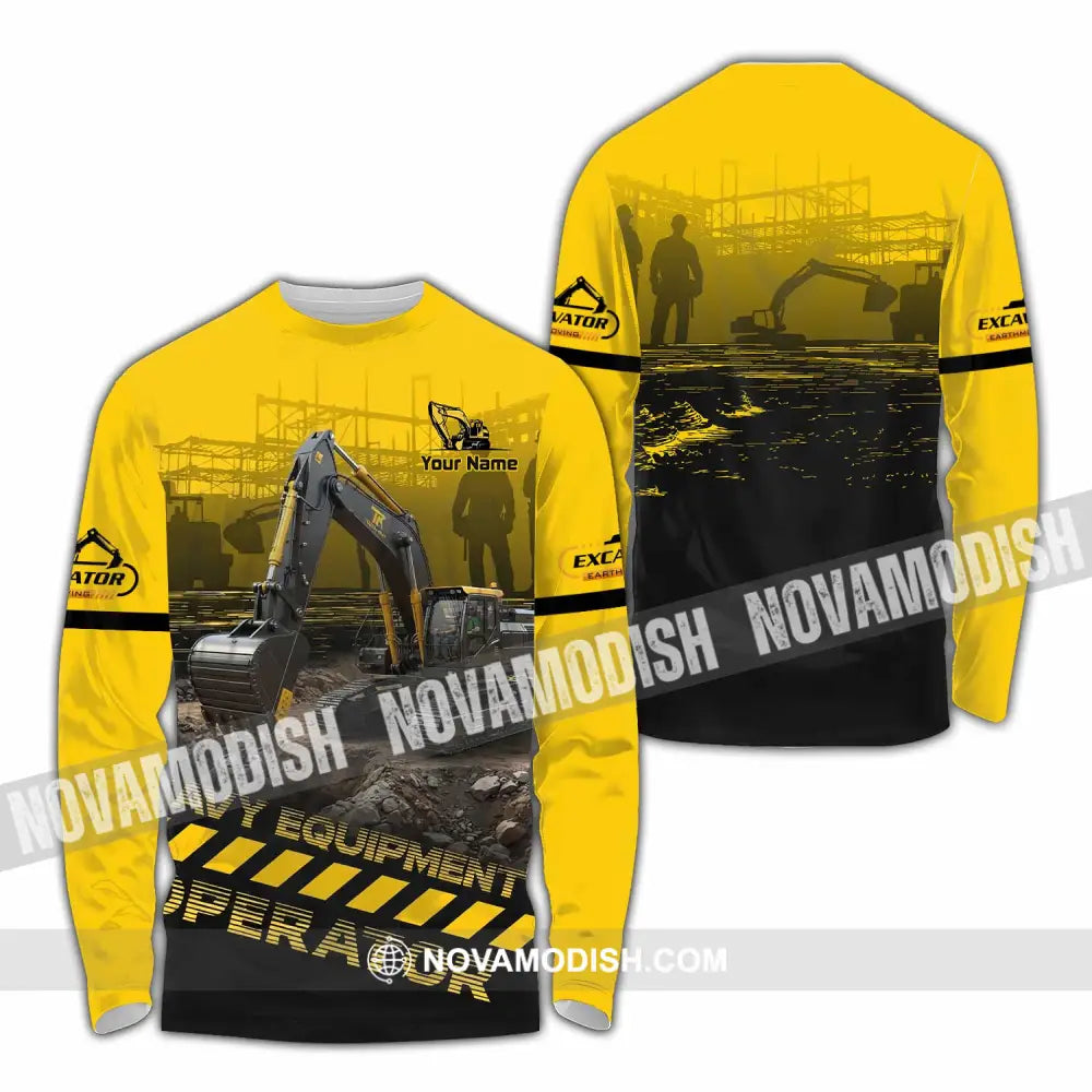 Unisex Shirt - Custom Excavator Shirt - Long Sleeve Shirt / S - T-shirt