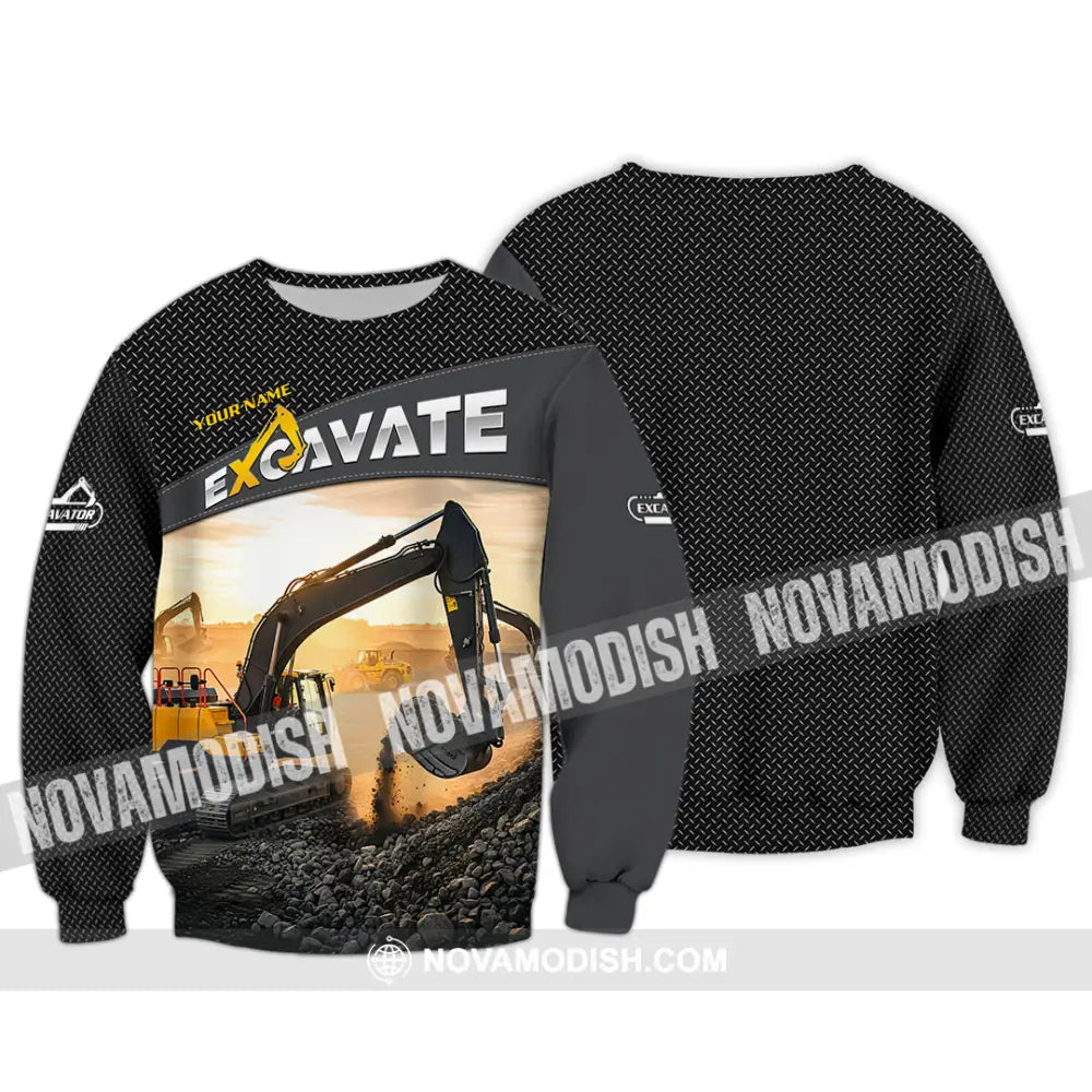 Unisex Shirt - Custom Excavator Shirt - Long Sleeve / S - T-shirt