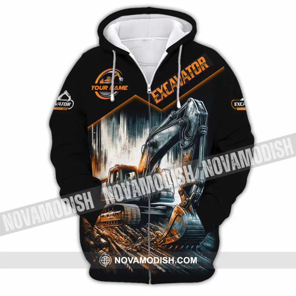 Unisex Shirt - Custom Excavator Shirt - Zipper Hoodie / S - T-shirt