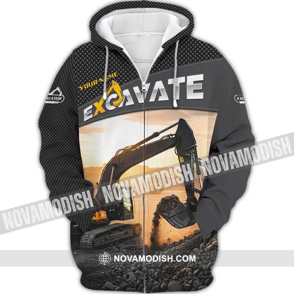 Unisex Shirt - Custom Excavator Shirt - Zipper Hoodie / S - T-shirt