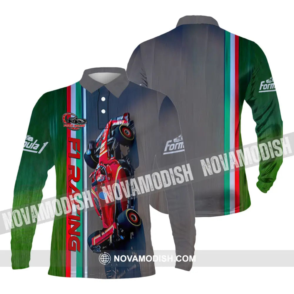 Unisex Shirt - Custom F1 Racing Shirt Long Sleeve Polo / S T-shirt