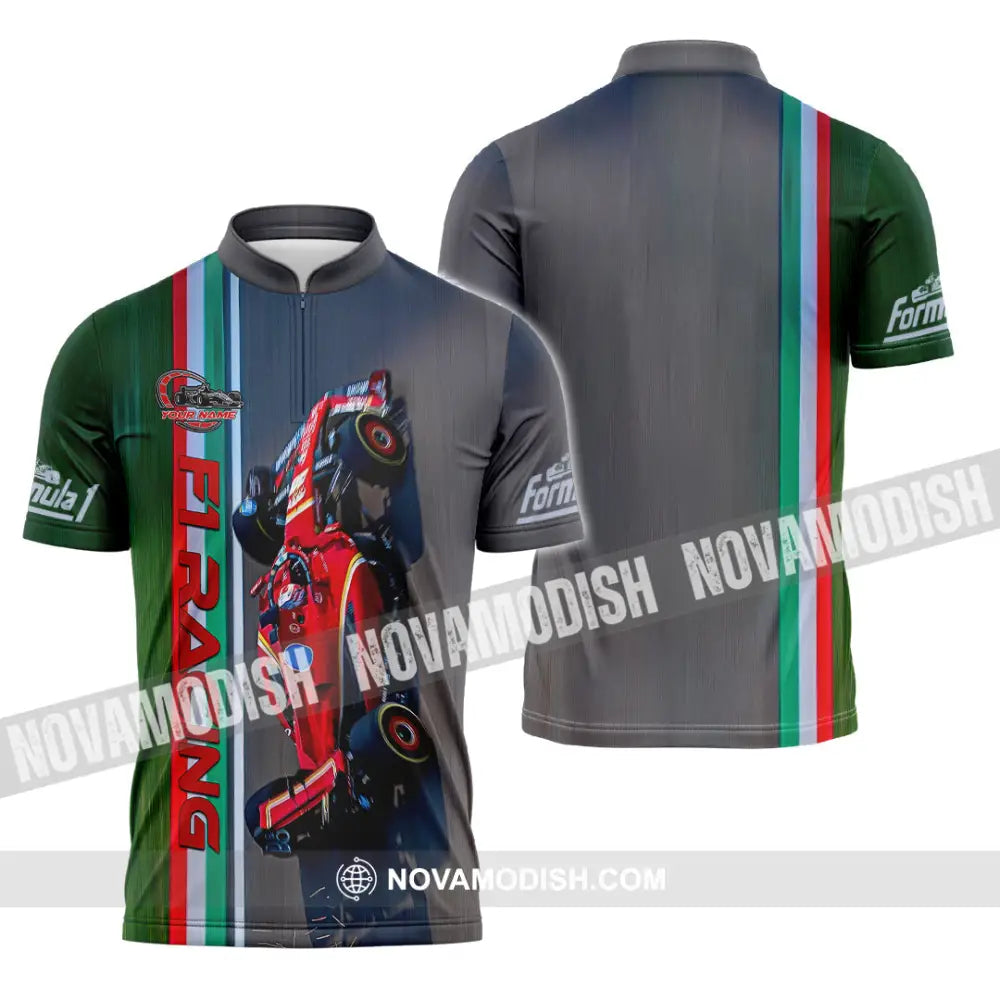 Unisex Shirt - Custom F1 Racing Shirt Zipper Polo Shirt / S T-shirt