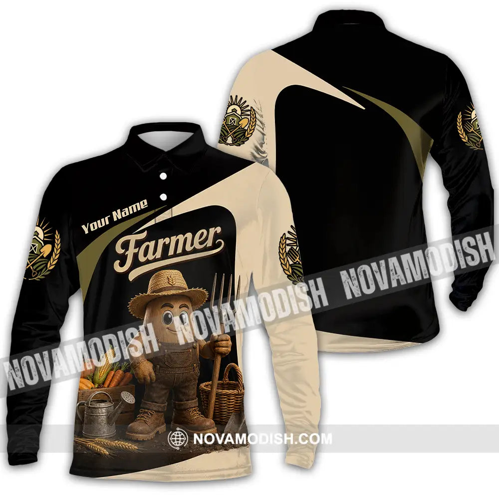 Unisex Shirt - Custom Farmer Shirt - Long Sleeve Polo / S - T-shirt