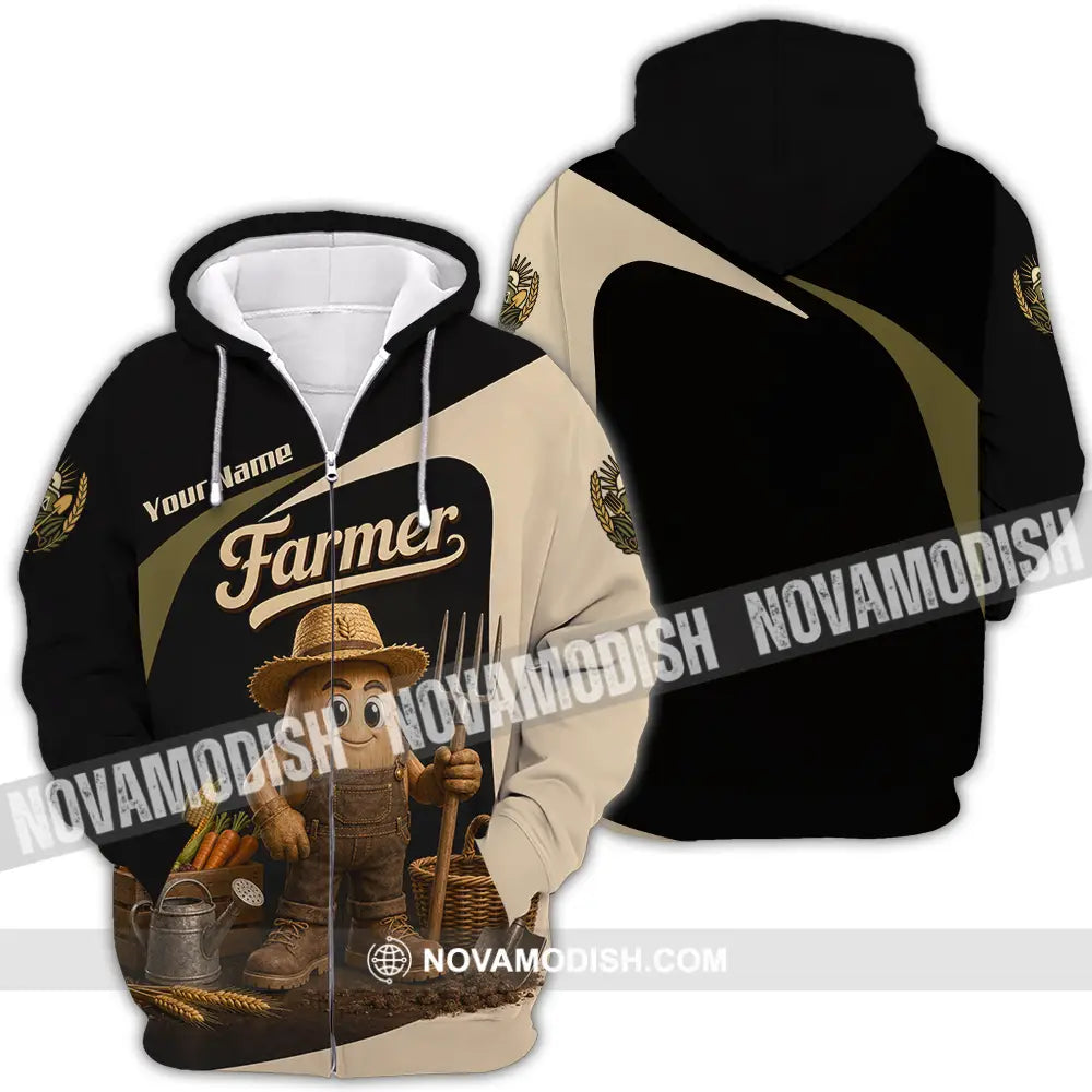 Unisex Shirt - Custom Farmer Shirt - Zipper Hoodie / S - T-shirt