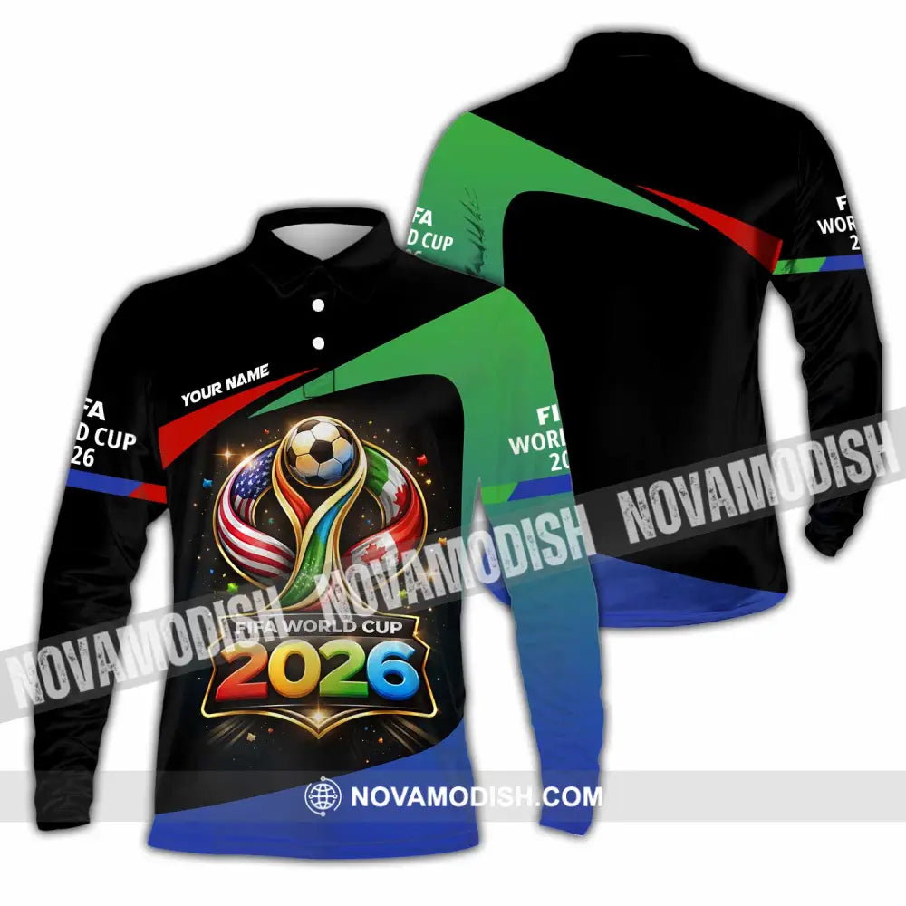 Unisex Shirt - Custom Fifa World Cup 2026 3D Shirt - Long Sleeve Polo / S - T-shirt