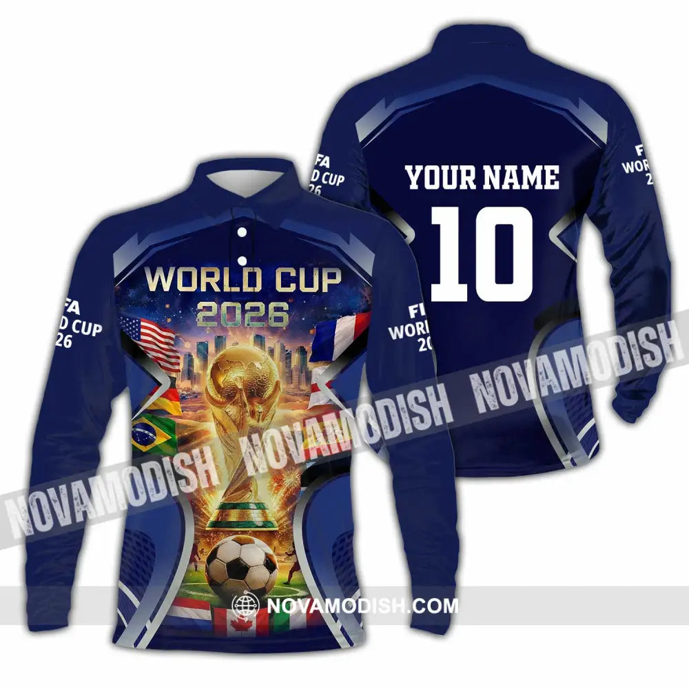Unisex Shirt - Custom FIFA World Cup 2026 3D Shirt Long Sleeve Polo / S T-shirt