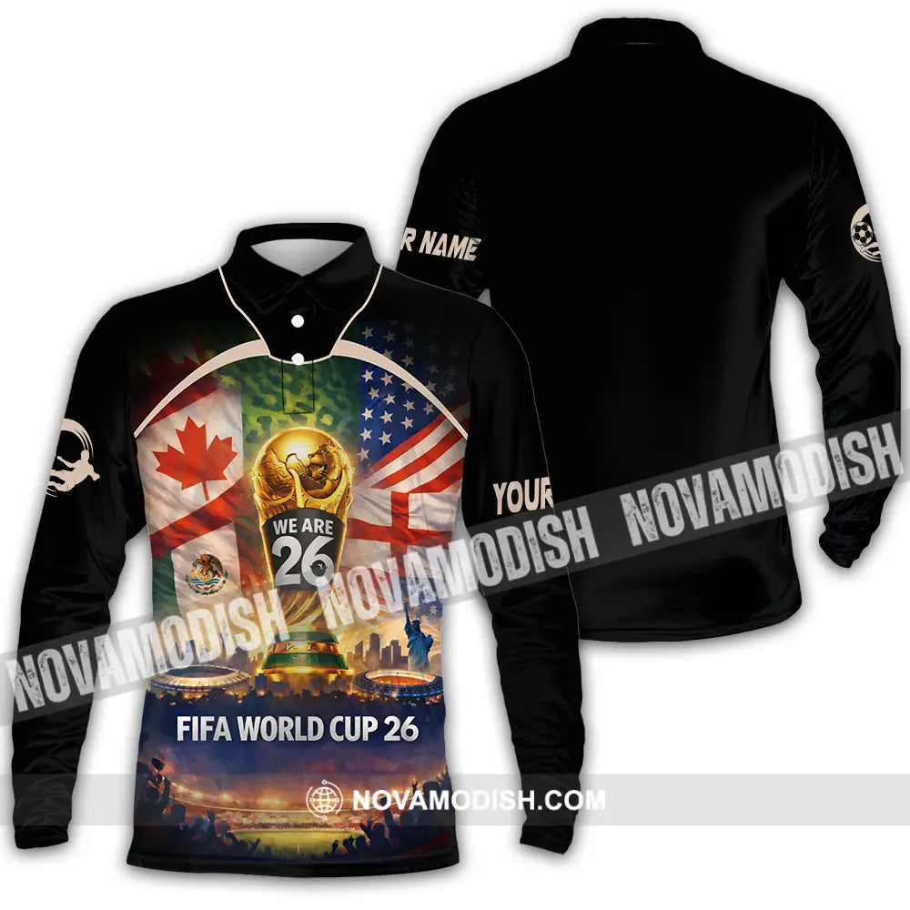 Unisex Shirt - Custom FIFA World Cup 2026 3D Shirt Long Sleeve Polo / S T-shirt