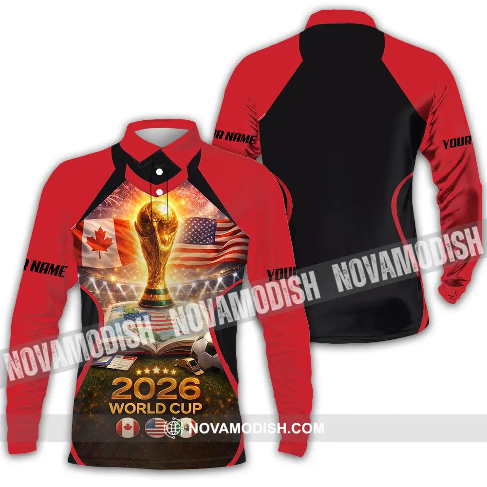 Unisex Shirt - Custom FIFA World Cup 2026 3D Shirt Long Sleeve Polo / S T-shirt