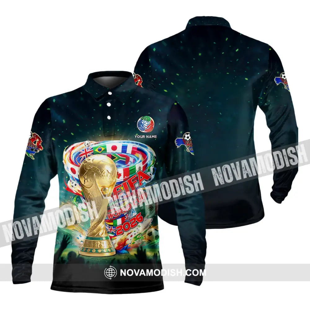 Unisex Shirt - Custom FIFA World Cup 2026 3D Shirt Long Sleeve Polo / S T-shirt
