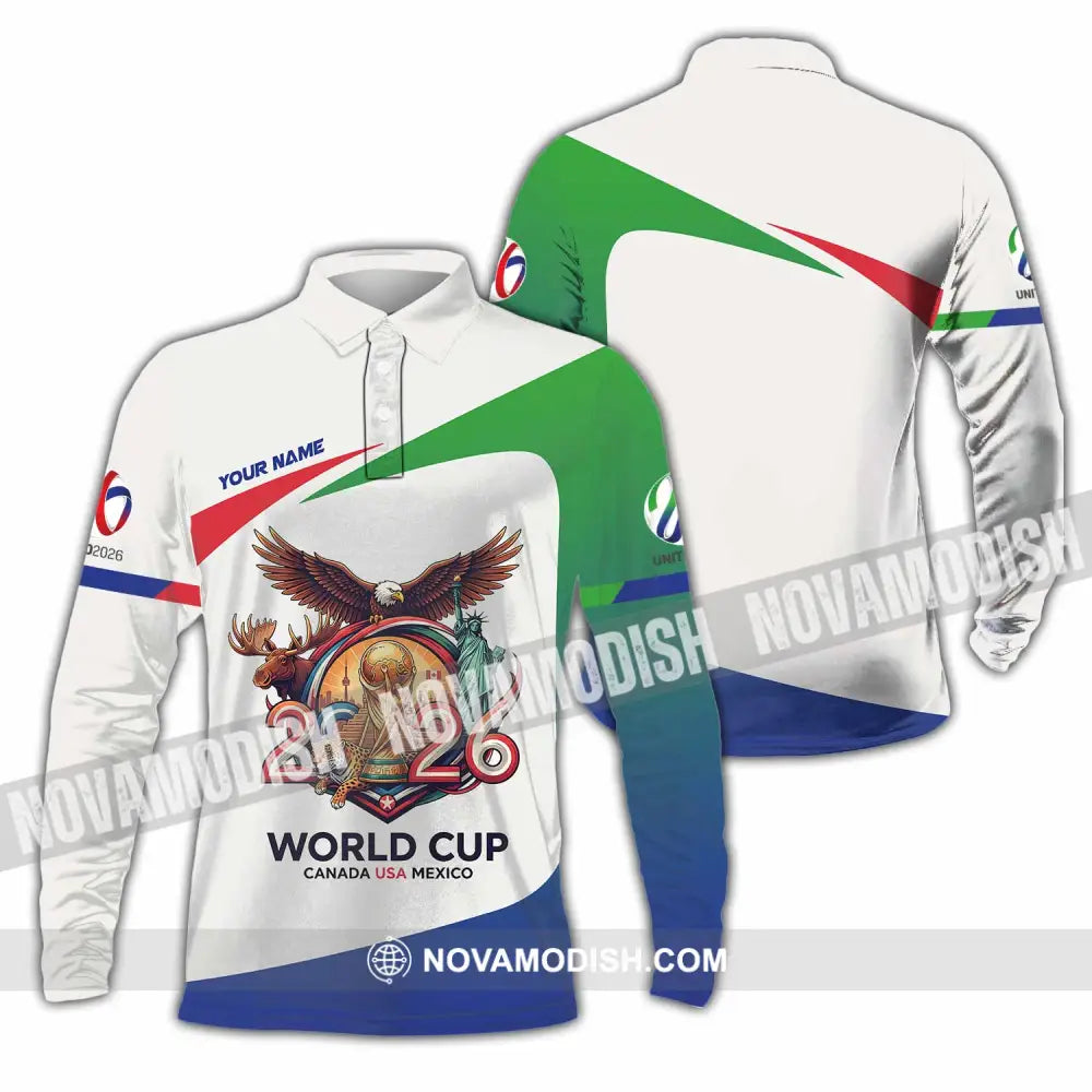 Unisex Shirt - Custom Fifa World Cup 2026 3D Shirt Long Sleeve Polo / S T-shirt