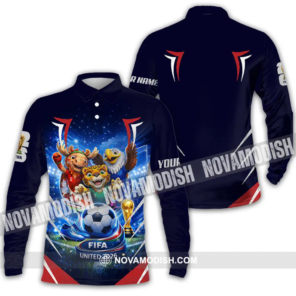 Unisex Shirt - Custom FIFA World Cup 2026 3D Shirt Long Sleeve Polo / S T-shirt