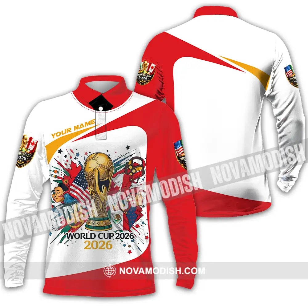 Unisex Shirt - Custom FIFA World Cup 2026 3D Shirt Long Sleeve Polo / S T-shirt