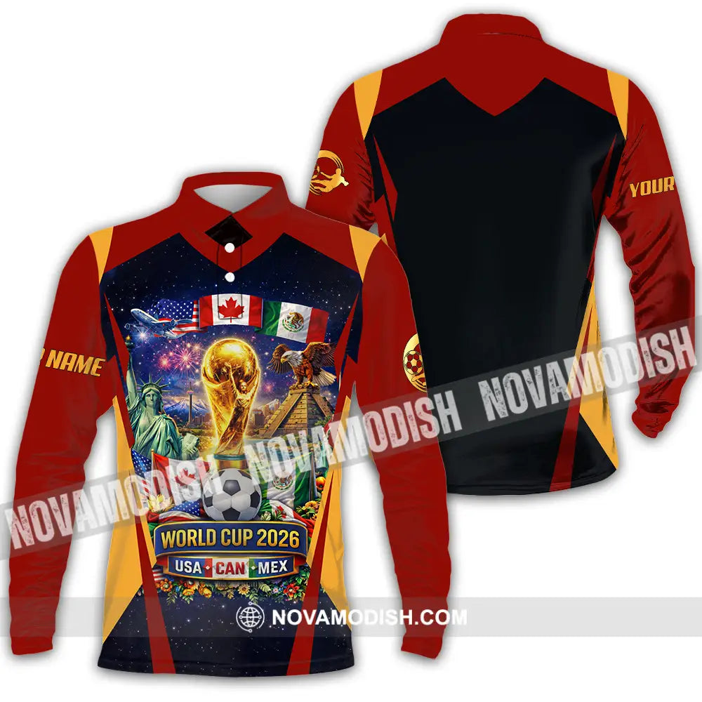Unisex Shirt - Custom FIFA World Cup 2026 3D Shirt Long Sleeve Polo / S T-shirt