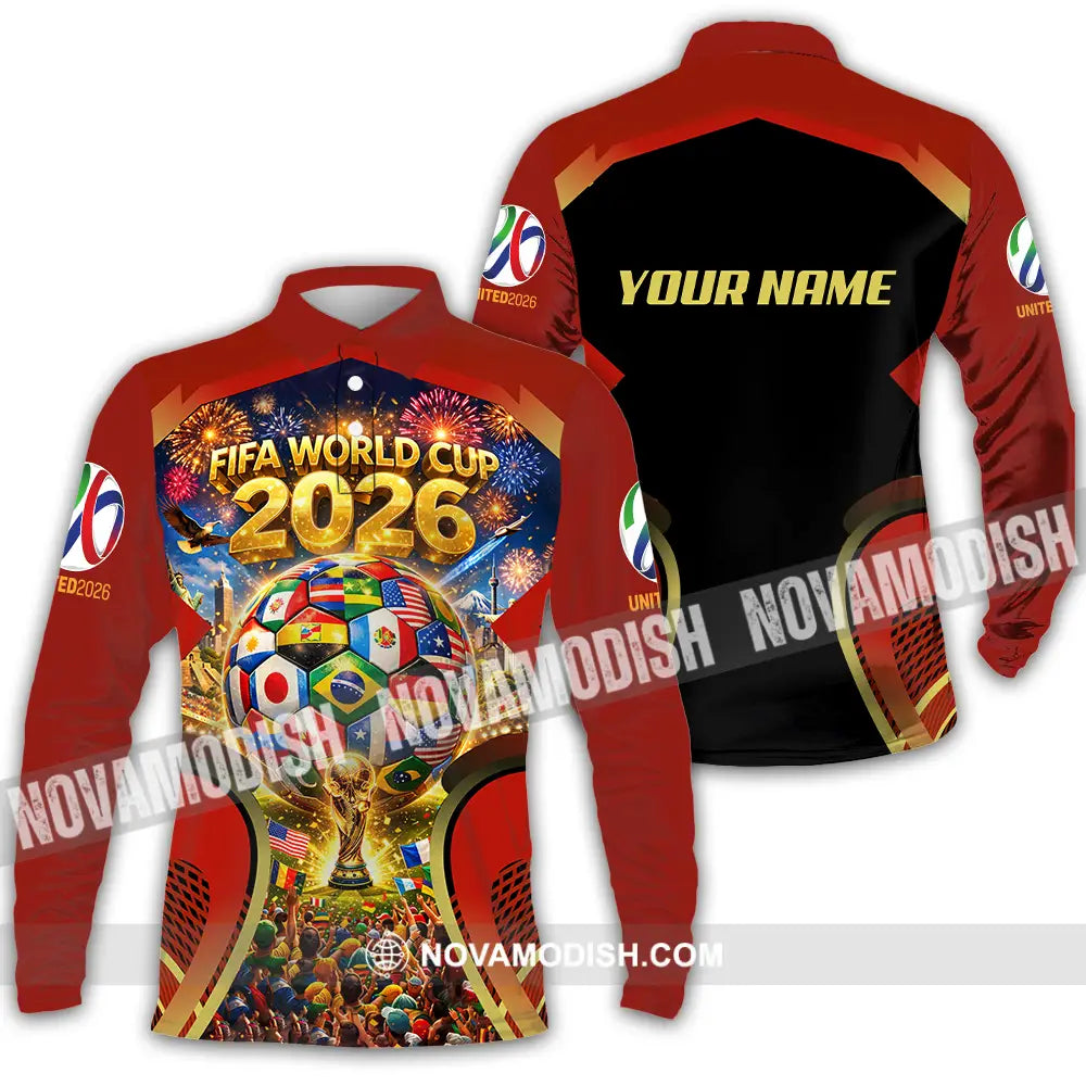Unisex Shirt - Custom FIFA World Cup 2026 3D Shirt Long Sleeve Polo / S T-shirt