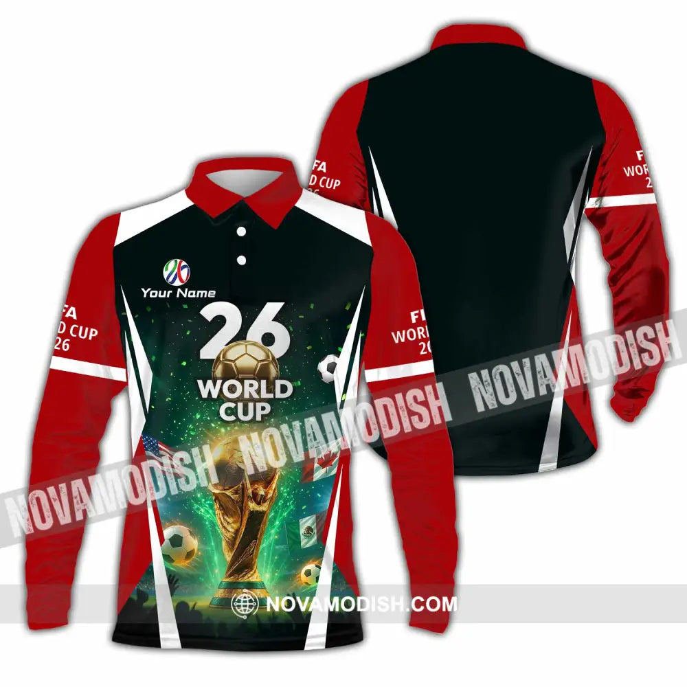 Unisex Shirt - Custom Fifa World Cup 2026 3D Shirt Long Sleeve Polo / S T-shirt