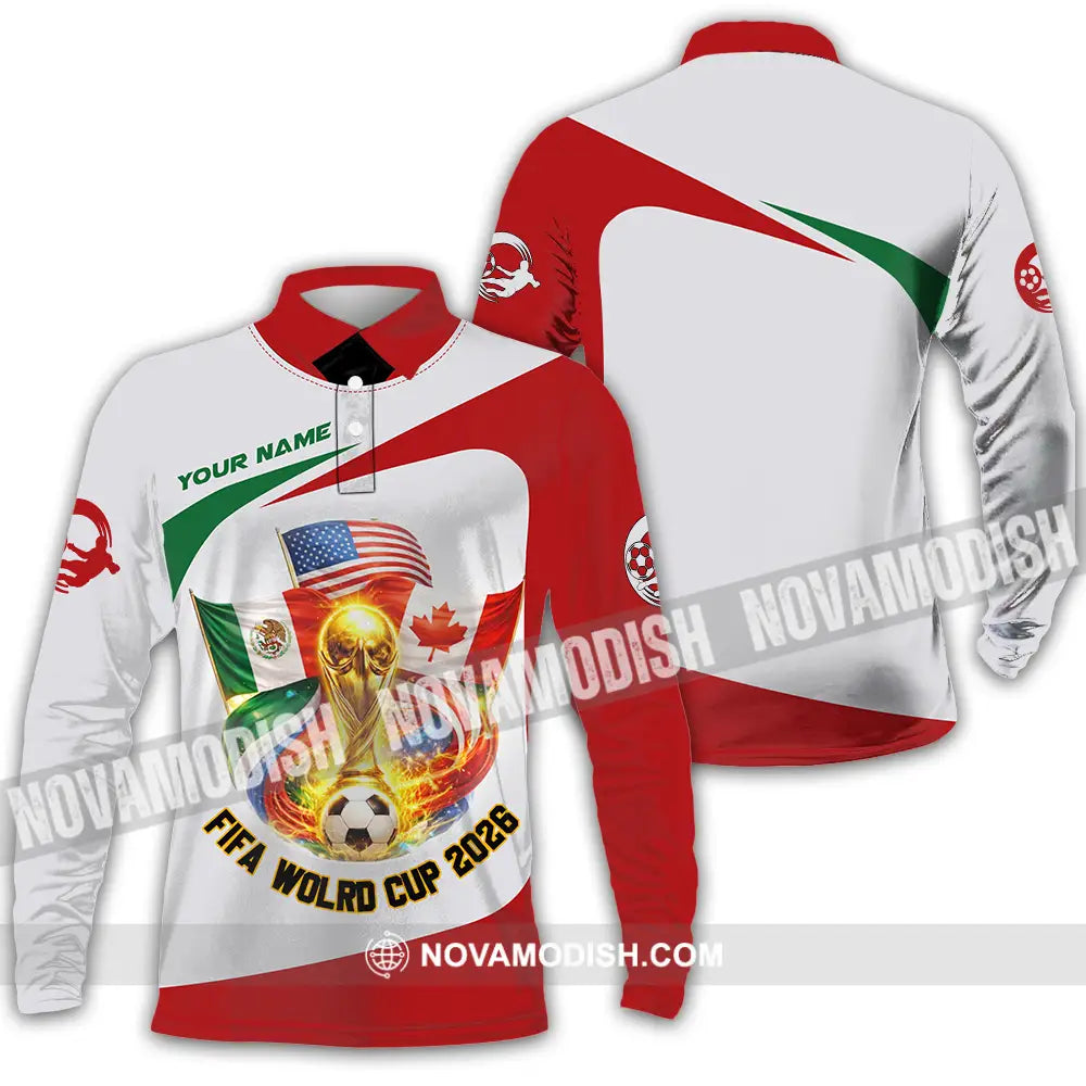 Unisex Shirt - Custom FIFA World Cup 2026 3D Shirt Long Sleeve Polo / S T-shirt