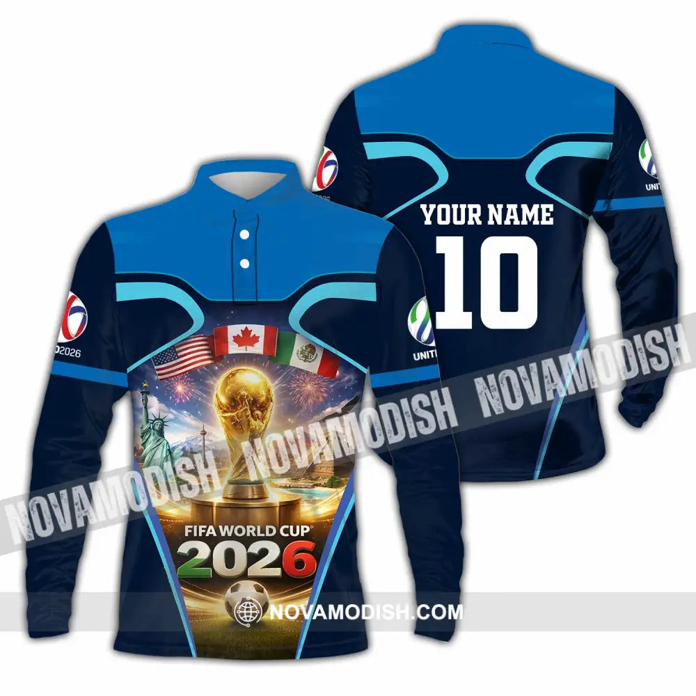 Unisex Shirt - Custom Fifa World Cup 2026 3D Shirt - Long Sleeve Polo / S - T-shirt